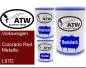 Preview: Volkswagen, Colorado Red Metallic, L97D: 500ml Lackdose + 500ml Klarlack + 250ml Härter - Set, von ATW Autoteile West.